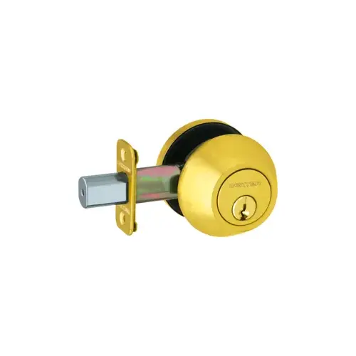 Double Cylinder Deadbolt, 5-Pin C Keyway KA4, Adjustable Bolt 2-3/8 to 2-3/4 Backset, Grade 3, 605/US3 Bright Brass