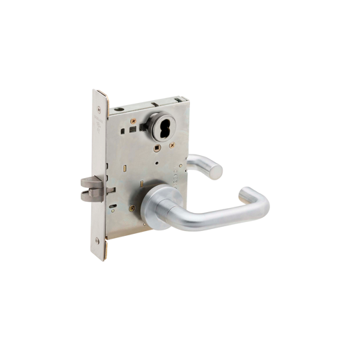 KIT - 07A Storeroom Mortise Lock, Small Format IC (SFIC), Less Core, 626/US26D Satin Chrome