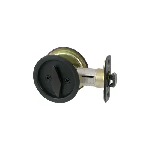 Round Privacy Pocket Door Lock Venetian Bronze Finish