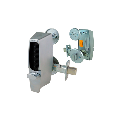 7100 Series Auxiliary Pushbutton Lock, Satin Chrome