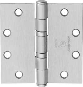 McKinney TA2714 5.0 X 4.5 US26D 5-Knuckle Hinge, Standard Weight, Full Mortise, Oil Impregnated Bearing (TA), 5.0" x 4.5" (5045), Steel Base, Satin Chrome US26D/652