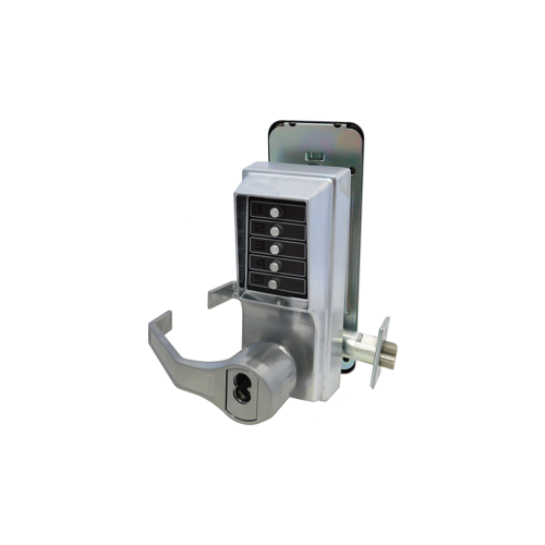 Kaba Access LL1021B-05-41 L1000 Series Mechanical Pushbutton Cylindrical Lever Lock, Satin Brass Blackened