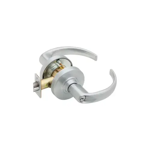 Grade 1 Double Cylinder Asylum, Cylindrical Lock, Sparta Lever, FSIC (Schlage Full Sized IC), Less Cores, 2-3/4" Backset, UL, ANSI Strike, 626/US26D Satin Chrome