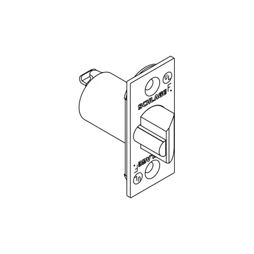 D Series Square Corner Dead Latch with 2-3/8" Backset and 1-1/8" Face Bright Brass Finish