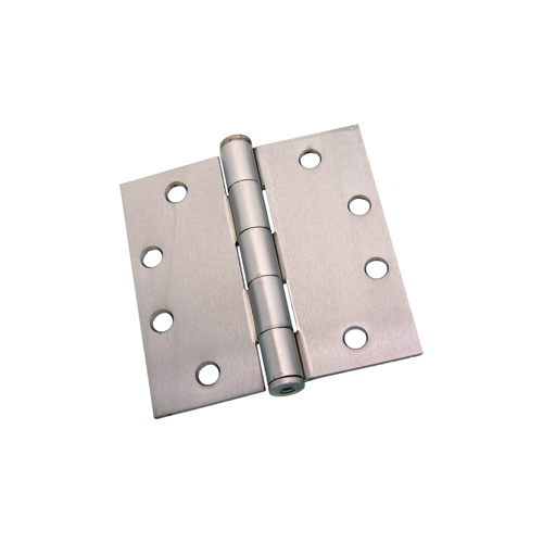 Full Mortise Hinge, 5-Knuckle, Standard Weight, 4-1/2" x 4-1/2", Square Corner, Satin Chrome