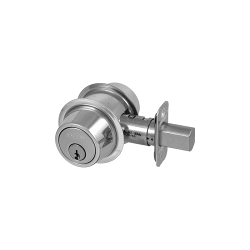 Double Cylinder Deadbolt, Grade 2, Adjustable 2-3/8" or 2-3/4" Backset, Bright Chrome