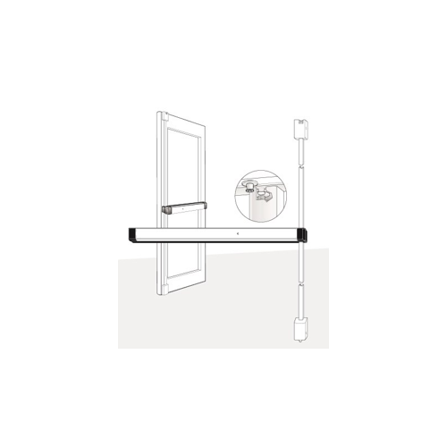 Adams Rite 8211MLR-36-24V Surface Vertical Rod Exit Device (SVR), Motorized Latch Retraction (MLR), Fits Narrow and Wide Stile Aluminum Doors, Aluminum Clear Anodized (628), 36" x 96"