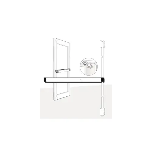 Surface Vertical Rod Exit Device (SVR), Motorized Latch Retraction (MLR), Fits Narrow and Wide Stile Aluminum Doors, Aluminum Clear Anodized (628), 36" x 96"