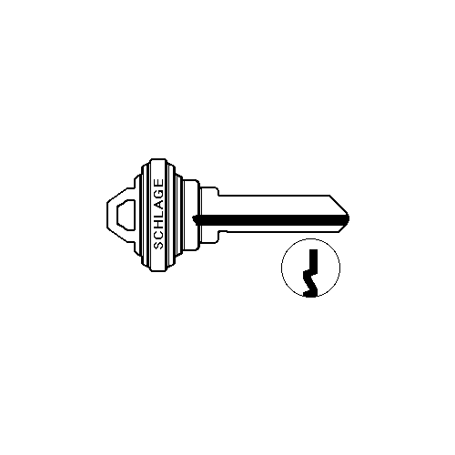 Blank Key For Type-C Keyways, Gold