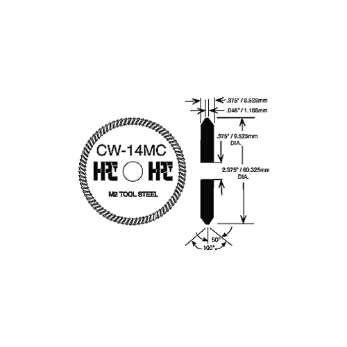 HPC CW-14MC Cutter, 100 Deg. Angle, Standard Large Cylinder