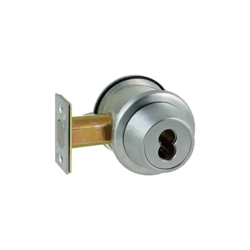 8T Series 2-3/4" Backset 7 Pin Single Cylinder Deadbolt Standard Strike Less Core Satin Chrome Finish