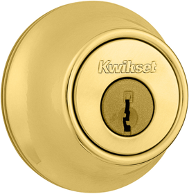 Kwikset 665-3-RCALRCS/5303 K3 Double Cylinder Deadbolt, KW1 Keyway, Radius Corner Adjustable Latch 2-3/8"-2-3/4" Backset, Grade 3, Bright Brass US3/605