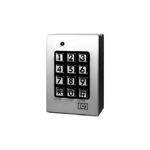 Indoor/Outdoor Surface-Mount Weather Resistant Keypad, 120 Users, Surface Mount Vandal Resistant Design, Self Contained Brushed Metal Housing, Durable Metal Braille Alpha-Numeric Keys, 1 SPDT 2 amp Relay and 3-1 amp SPDT Access Relays
