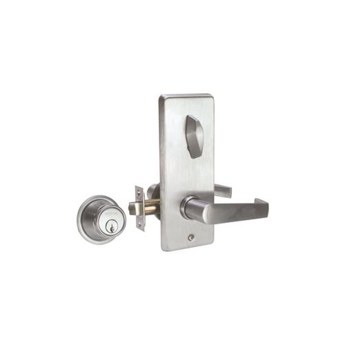S200 Series Interconnected Entry Single Locking Saturn Lever C Keyway with 16-481 Latch 10-109 Strike Satin Chrome Finish