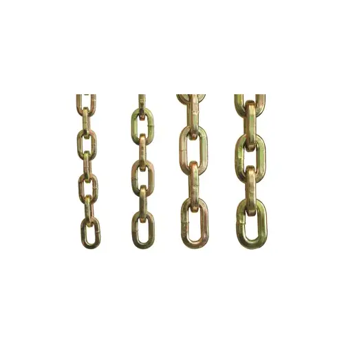 8KS Chain, Sold by the Foot, 5/16" Diameter, Hardened Steel, Squared-Shaped Links, Inside Link 1/2" x 1-3/8"