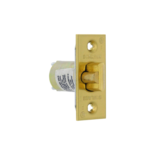 A Series Square Corner Dead Latch with 2-3/8" Backset with 1" Face Bright Brass Finish