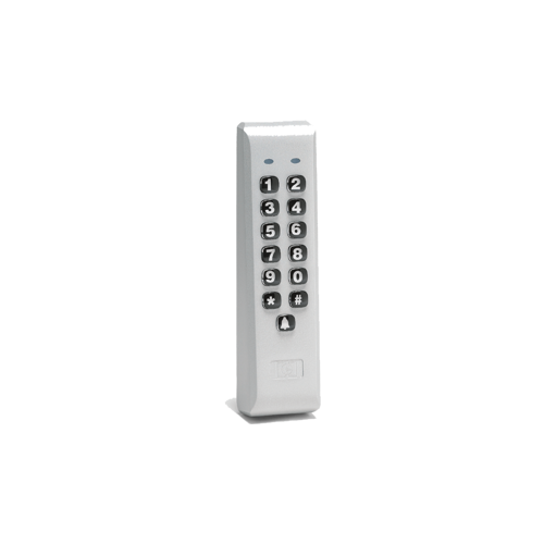Nortek Security and Control 212ILM-AL Indoor/Outdoor Mullion-Mount Weather Resistant Keypad, 120 Users, Surface Mount - Fits to Door Mullion, 1-2 amp Relay, Sounder, Backlit Hardened Keys, Door Bell Relay, Aluminum
