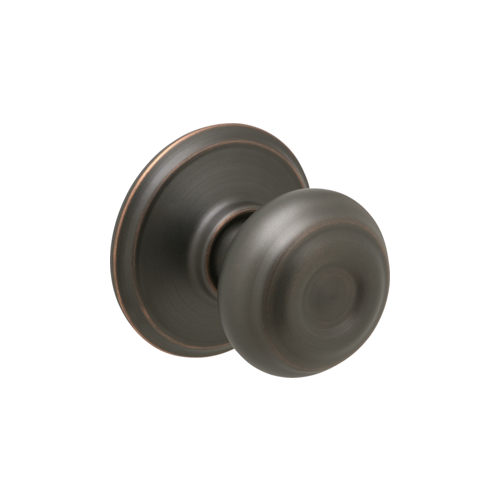 Passage Georgian Knob Grade 2, Radius Corner/Drive-In Adjustable Backset, Aged Bronze 716