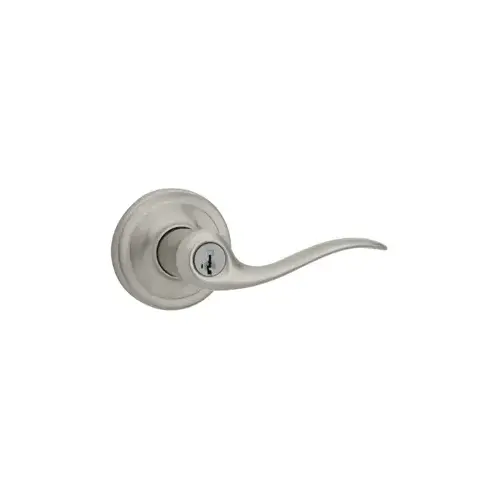 Tustin Entry Lever, KW1 SmartKey, Keyed Alike 3, 6-Way Adjustable Latch 2-3/8"-2-3/4" Backset, Grade 2, Satin Nickel US15/619