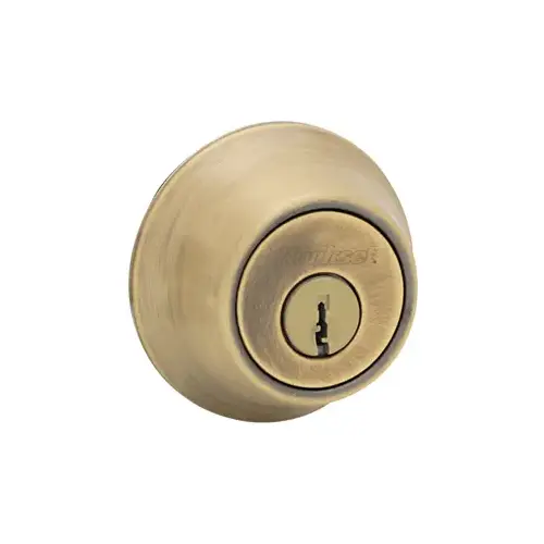 Double Cylinder Deadbolt, KW1 Keyway, Square Corner Adjustable Latch 2-3/8"-2-3/4" Backset, Grade 3, Antique Brass US5/609