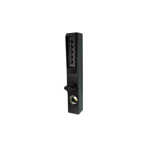 3000 Series Mechanical Pushbutton Narrow Stile Lock, Black