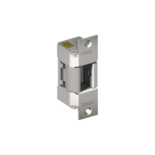 Trine Access Technology EN400-12DC-32D Electric Strike, Fire Rated, 12VDC, Field Selectable FS or FSE, 4-7/8" x 1-1/4" Faceplate, up to 7/8" Throw, Right Hand Field Reversible, Satin Stainless Steel, Indoor/Outdoor, Centered Cavity