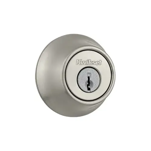 Single Cylinder Deadbolt, KW1 Keyway, Keyed Alike 3, Square Corner Adjustable Latch 2-3/8"-2-3/4" Backset, Grade 3, Satin Nickel US15/619