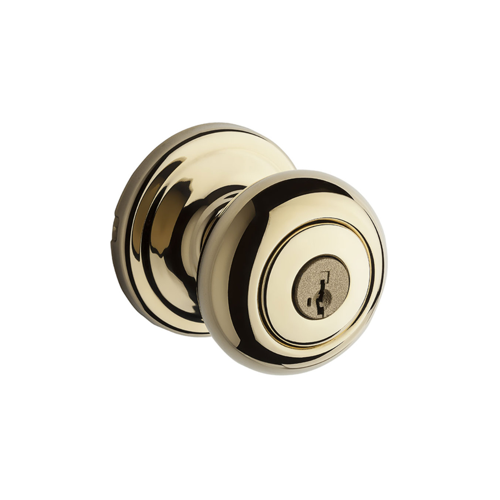 Hancock Entry Knob, KW1 SmartKey, Keyed Alike 3, 6-Way Adjustable Latch 2-3/8"-2-3/4" Backset, Grade 2, Bright Brass US3/605