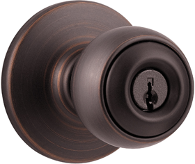 Kwikset 400P11P-6ALRCS SMT Polo Entry Knob, KW1 SmartKey, 6-Way Adjustable Latch 2-3/8"-2-3/4" Backset, Grade 3, Venetian Bronze 11P/716