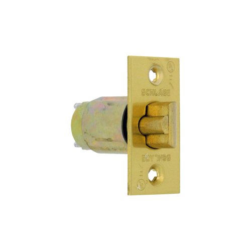 A Series Square Corner Dead Latch with 2-3/4" Backset with 1-1/8" Face Bright Brass Finish