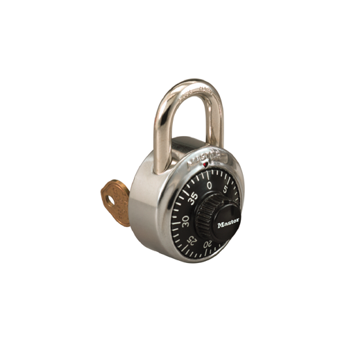 1-7/8 In. Wide Double Reinforced Stainless Steel Body, 3/4 In. Hardened Steel Shackle, 3-Number Combination, Supervisory Key