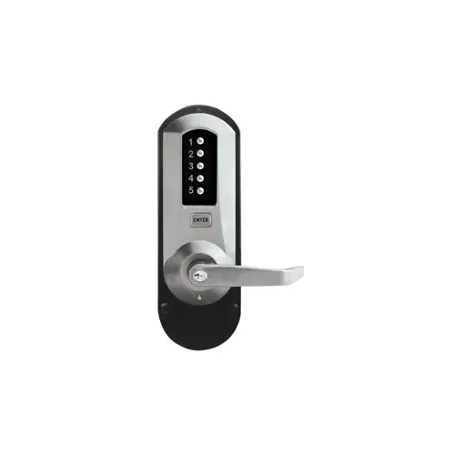 Dormakaba 5010XSWL-26D-41 5 Pushbutton Exit Trim, Winston Lever, Schlage C Key-in-Lever Prep, Satin Chrome