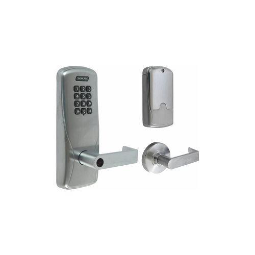 Standalone Keypad Privacy Cylindrical Lock, Manually Programmed, Rhodes Lever Less Cylinder (Conventional Cylinder not Included), Satin Chrome 626