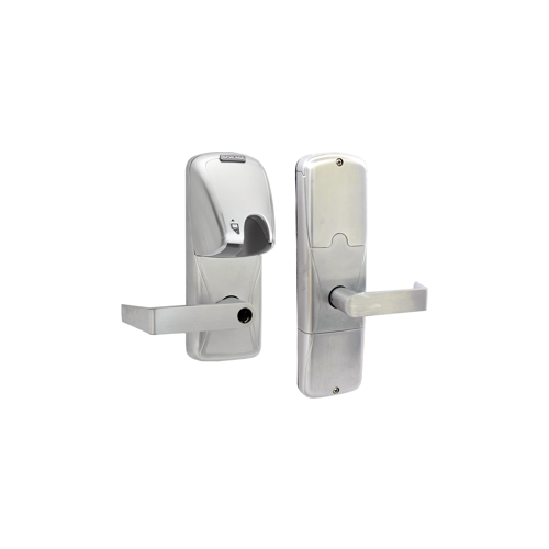 KIT - Mag-Stripe (Insert Card) Networked Hardwired Office/Classroom Mortise Lock, Rhodes Lever Less Cylinder (Conventional Cylinder not Included), Satin Chrome 626