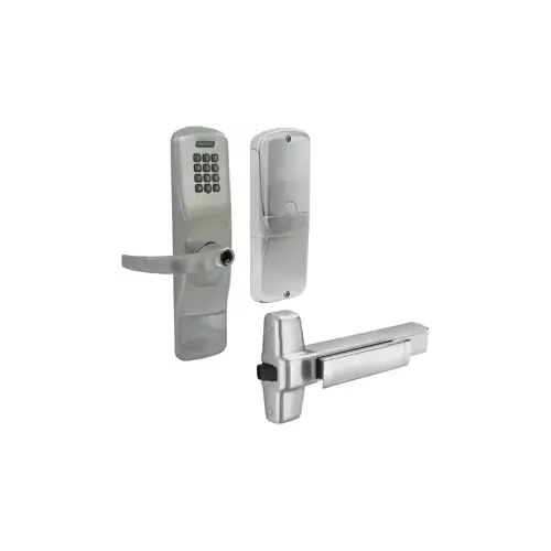 KIT - Standalone Keypad Exit Trim for Rim/Concealed Vertical Rod/Concealed Vertical Cable Exit Devices, Manually Programmed, Sparta Lever, FSIC Less Large Format Schlage Cylinder not Included), Satin Chrome 626