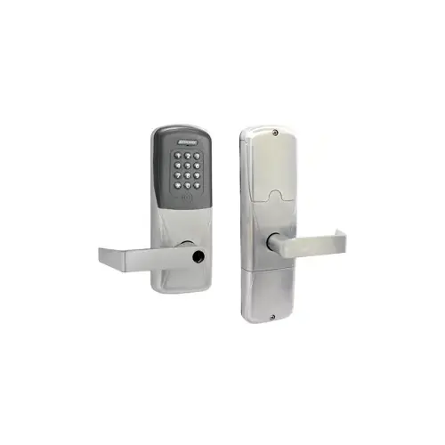 KIT - Multi-Technology and Keypad Networked Hardwired Office/Classroom Mortise Lock, Rhodes Lever, Key in Lever, 6-Pin C Keyway (0-Bitted Brushed Chrome Cylinder 626), Satin Chrome 626