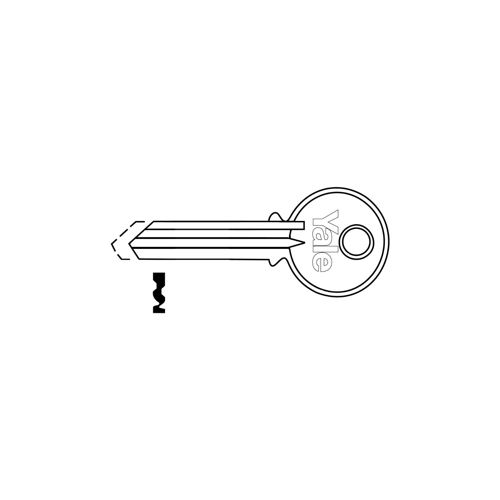 6-Pin Key Blank, TE Keyway