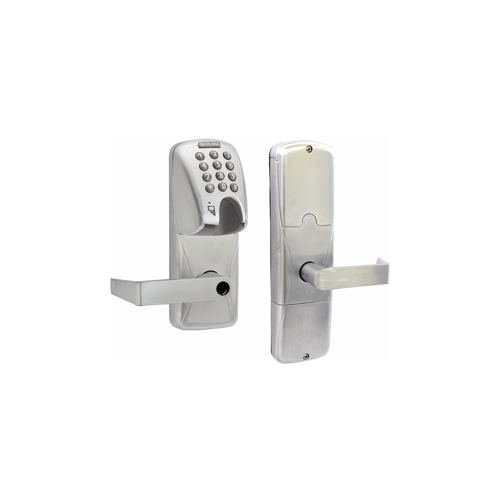 KIT - Mag-Stripe (Insert Card) and Keypad Stand Alone Office/Classroom Mortise Lock, Rhodes Lever Less Cylinder (Conventional Cylinder not Included), Satin Chrome 626