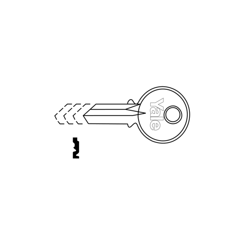 6 Pin Key Blank with Single Section SD Keyway