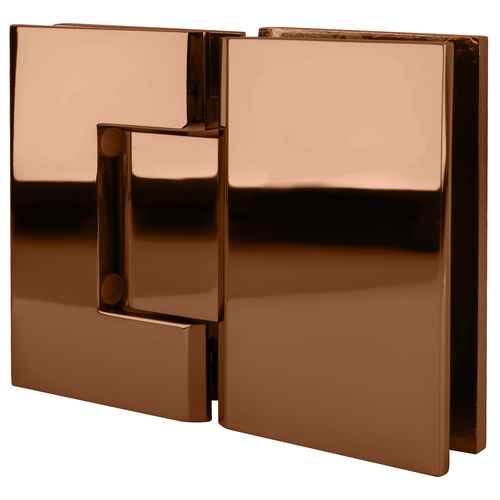 Polished Copper Geneva 180 Series 180 Degree Glass-to-Glass Standard Hinge