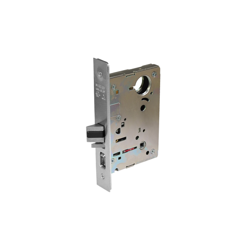 Storeroom Mortise Lock Body with Faceplate, Strike, and Mounting Screws Satin Chrome Finish
