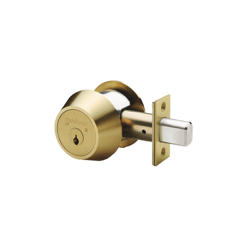 Medeco Security Locks 11C602-T-24-DL-P M3 Single Cylinder Commercial Deadbolt, 2-3/4" Backset, 6-Pin, DL Keyway, Pinned with 2 Keys, UL437 Grade 1, Dark Bronze/Clear Coat 24