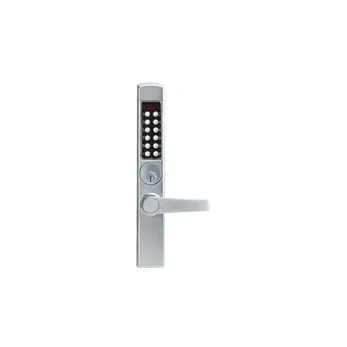 Narrow Stile E-Plex 3000 for Adams Rite Mortise Latches, 300 Access Codes, Mortise Cylinder SFIC Key Override, Less Core, 626/US26D Satin Chrome