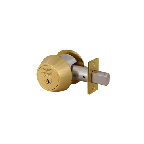 Medeco Security Locks 11C621-T-09-DL-P M3 Double Cylinder Commercial Deadbolt, 2-3/8" Backset, 6-Pin, DL Keyway, Pinned with 2 Keys, UL437 Grade 1, Antique Brass 09