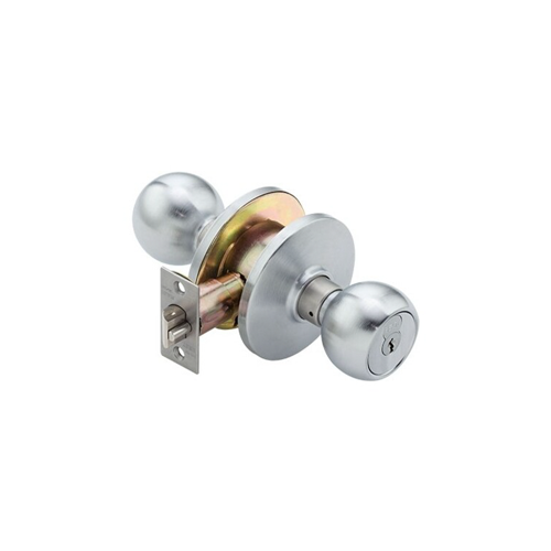 6K Series 2-3/4" Backset 7 Pin Entry 4 Knob and C Rose Standard Strike Less Core Satin Chrome Finish