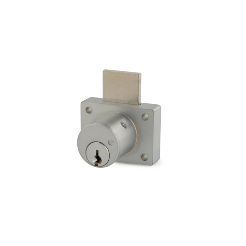 1-1/8" Drawer Deadbolt Lock, Schlage C, Keyed Alike to 101, 1-1/8" Barrel Diameter, Grade 1, Satin Chrome US26D/626