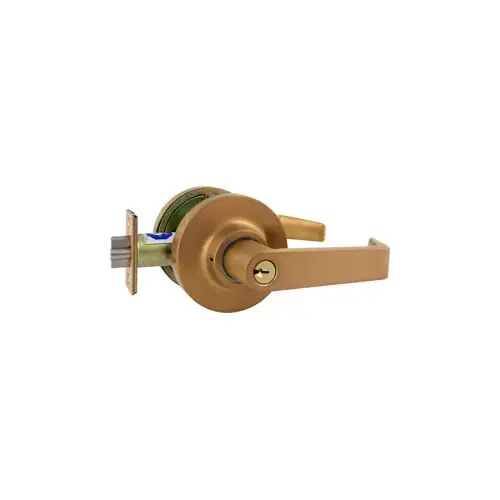 Classroom Clutched Lever Lockset, Marks C Keyway, 6 Pin, 2-3/4" Backset, ANSI Strike, Grade 1, 612/US10 Satin Bronze