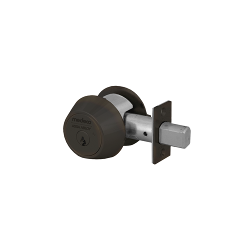 Medeco Security Locks 11C604-T-24-DLS KIT - M3 Single Cylinder Commercial Deadbolt, 2-3/4" Backset, 6-Pin, DL Keyway, Sub-Assembled, UL437 Grade 1, Dark Bronze/Clear Coat 24