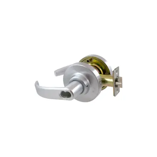 SFIC - Storeroom Lever Lockset, Curved Lever, Small Format IC, Less Core, 2-3/4" Backset, ANSI Strike, Grade 1, 626/US26D Satin Chrome