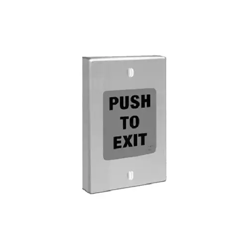 Easy Touch Request to Exit Button, Virtually Infinite Lifetime, Totally Weatherproof, Solid State/No Moving Parts, No Mounting Box Required